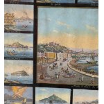 ANONIMO, 17 paintings grouped on a single sheet depicting places in Naples