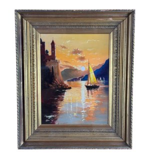 SCUOLA ITALIANA, Seaside View with Boats
