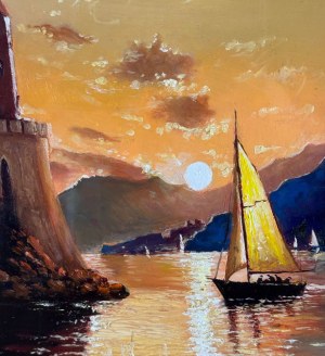 SCUOLA ITALIANA, Seaside View with Boats