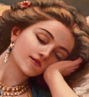 SCUOLA ITALIANA, Portrait of a woman on a sofa