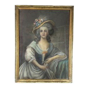ANONIMO, Portrait of a young woman with a hat