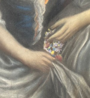 ANONIMO, Portrait of a young woman with a hat