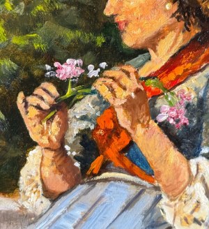 VINCENZO LARICCHIA, Woman on a terrace - VINCENZO LARICCHIA