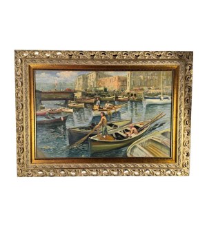 Marino Faliero, Seascape with boats - Marino Faliero