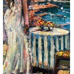 Marino Faliero, View of the Amalfi coast with a female figure - Marino Faliero