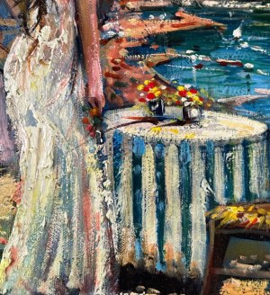 Marino Faliero, View of the Amalfi coast with a female figure - Marino Faliero