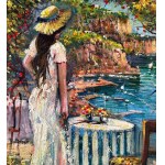 Marino Faliero, View of the Amalfi coast with a female figure - Marino Faliero
