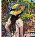 Marino Faliero, View of the Amalfi coast with a female figure - Marino Faliero