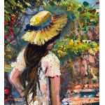 Marino Faliero, View of the Amalfi coast with a female figure - Marino Faliero