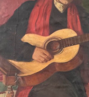 E. Notte, Seated Woman with Guitar - E. Notte