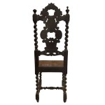 Set of 4 carved wood dining chairs