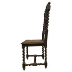 Set of 4 carved wood dining chairs