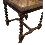 Set of 4 carved wood dining chairs