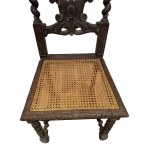 Set of 4 carved wood dining chairs