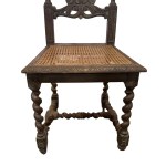 Set of 4 carved wood dining chairs