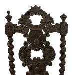 Set of 4 carved wood dining chairs