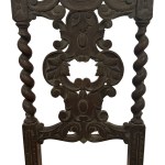 Set of 4 carved wood dining chairs