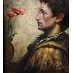 ANONIMO, Portrait of a young man and flowers