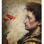 ANONIMO, Portrait of a young man and flowers