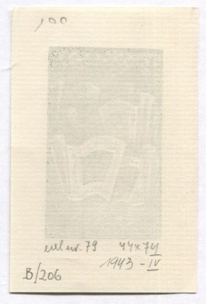 The ex-libris of T. Cieslewski's son for J. Banach from 1943