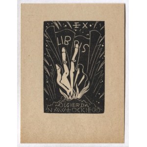 Ekslibris T. Cieślewskiego syna dla T. Lesznera (O. Nawłockiego - pseud.) z 1943