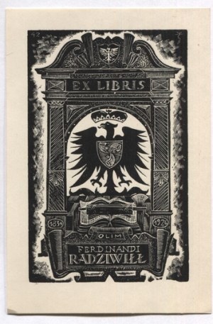 Ex-libris of T. Cieslewski son for F. F. Radziwill, dated 1942 (design)/1948 (print).