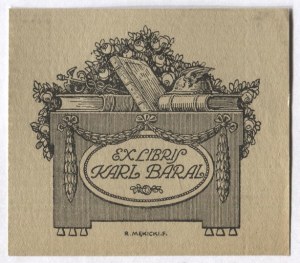 Ex-libris of R. Meczicki for K. Baral, 1923