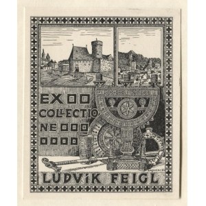 Ekslibris R. Mękickiego dla L. Feigla, 1910.
