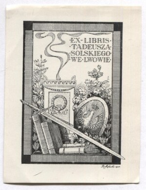 Ex-libris of R. Mękicki for T. Solski, 1917.