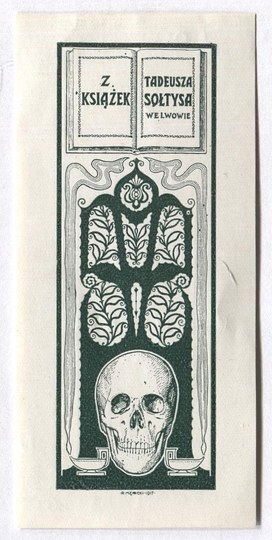 Ex-libris of R. Mękicki for T. Soltys. 1917.
