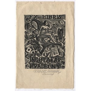 Ekslibris K. Wiszniewskiego dla I.  Hradečny&#39;ego. 1941.