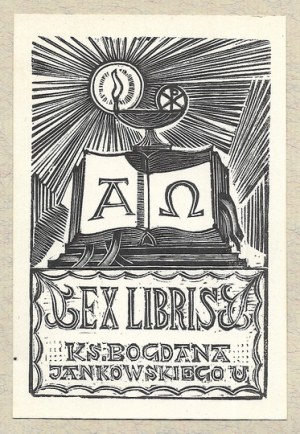 Ex-libris by K. Vishnevsky for Rev. B. Jankowski. 1952.