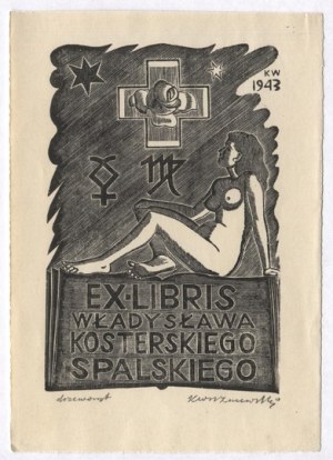 An ex-libris by K. Vishnevsky for V. Kosterski-Spalski. 1943.