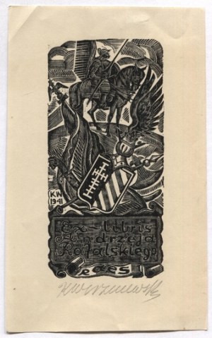 Ex-libris of K. Vishnevsky for A. Rafalski. 1941.