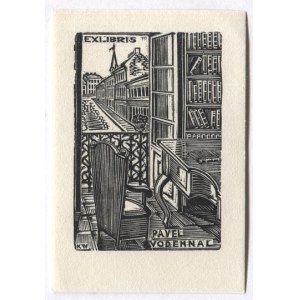 Ekslibris K. Wiszniewskiego dla P. Vodehnala z 1949