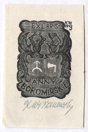Ex-libris by K. Vishnevsky for A. Zboromirskaya. 1943.