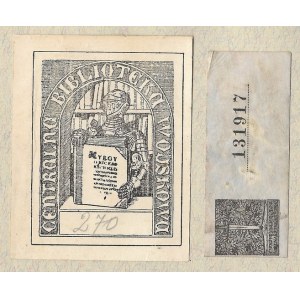 Ekslibris S. Bieńkowskiego dla Centralnej Bibl. Wojskowej, (1919?).