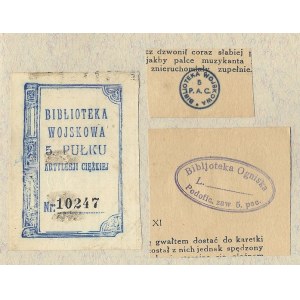 BIBLIOTEKA Wojskowa 5. Pułku Artylerji Ciężkiej.