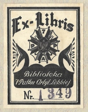 EX-LIBRIS Library of the 7th Artillery Regiment. Light.