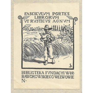 Ekslibris S. Dębickiego dla Bibliot. Fundacji W. Baworowskiego we Lwowie, 1900.