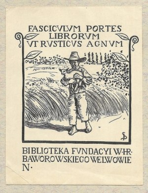Ex-libris of S. Debicki for the Bibliot. W. Baworowski Foundation in Lviv, 1900.