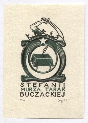 The ex-libris of T. Przypkowski for S. Buchacka. 1941.