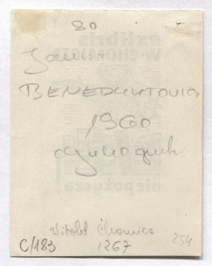 Ex-libris by J. Benedyktowicz for V. Chomicz. 1960.