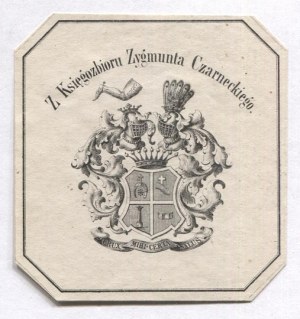 Heraldic exilibris of Z. Czarnecki from circa 1872 in lithograph.