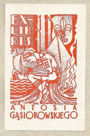 An ex-libris by W. Swierczynski for A. Gąsiorowski, 1946.