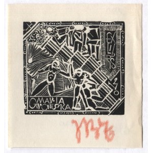Ekslibris J. Tłomakowskiego dla M. Grońskiej. 1970.