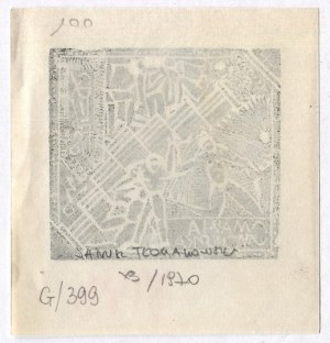 The ex-libris of J. Tlomakowski for M. Gronska. 1970.