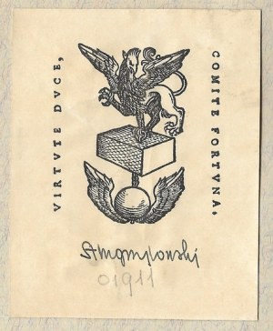 Ex-libris of S. Dabrowski (?) for S. M. Grzybowski. 1943.