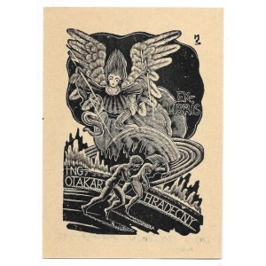 Ekslibris S. Mrożewskiego dla O. Hradečny&#39;ego z 1942.