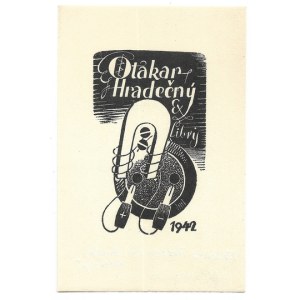 Ekslibris T. Tuszewskiego dla O. Hradečny&#39;ego z 1943.